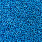 Pattern of blue colored polymers